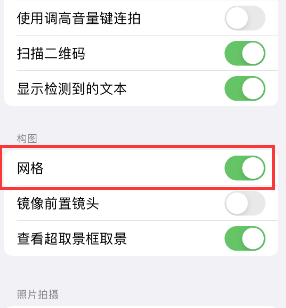 王屋镇苹果手机维修网点分享iPhone如何开启九宫格构图功能 