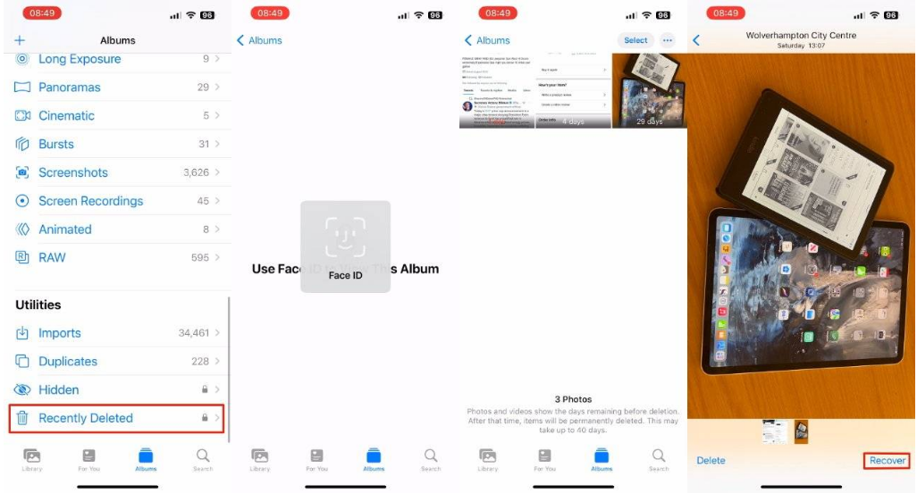 王屋镇苹果14维修分享 iPhone14 上恢复已删除的照片 
