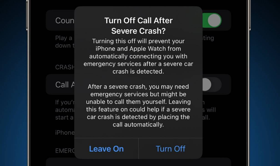 王屋镇苹果14维修分享 iPhone 14 和 Apple Watch 上关闭崩溃检测 
