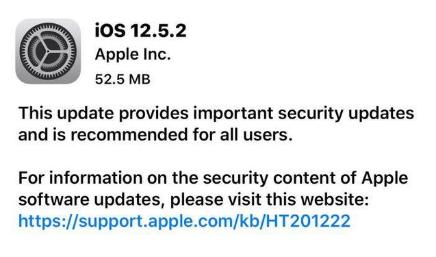 王屋镇苹果手机维修分享iOS12.5.2发布，建议所有老苹果用户安装 